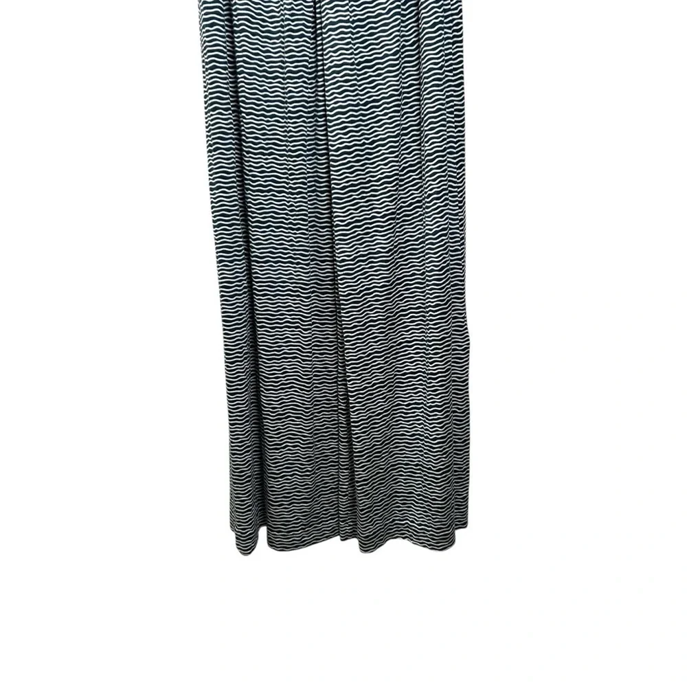 Tory Burch Silk Blend Maxi Dress Blue White Wavy Pattern Sundress